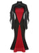 2PCS 1930s Halloween Fishtail Dress & Sheer Coat - vintage dress, retro fashion