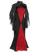 2PCS 1930s Halloween Fishtail Dress & Sheer Coat - vintage dress, retro fashion