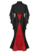 2PCS 1930s Halloween Fishtail Dress & Sheer Coat - vintage dress, retro fashion