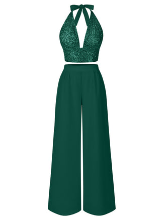 2PCS 1930s Sequined Halter Crop | 1930s | vintage blouse, retro top