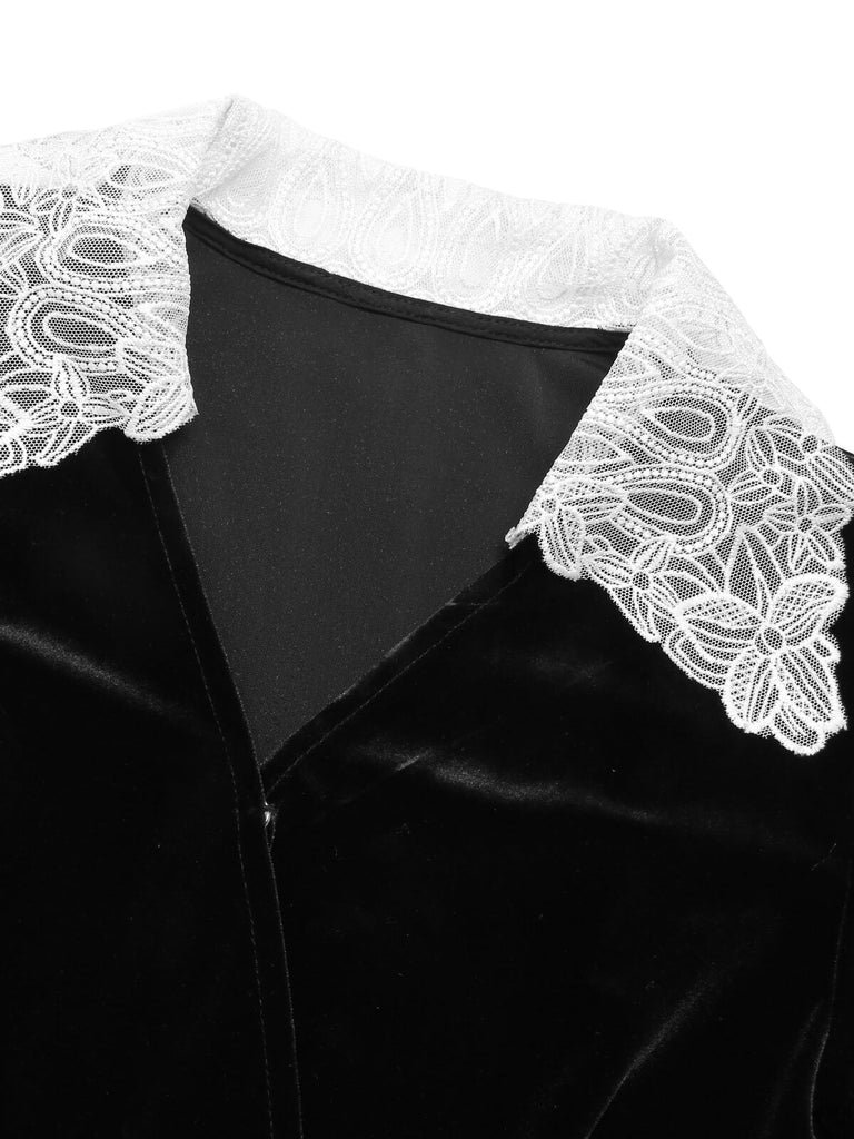 2PCS 1930s Solid Velvet Top & Mermaid Skirt, vintage skirt, retro style - perfect for women who love vintage and retro fashion