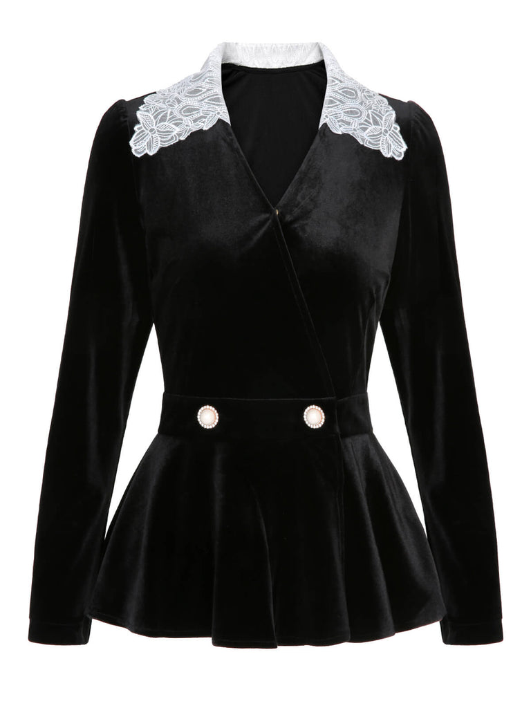 2PCS 1930s Solid Velvet Top & Mermaid Skirt, vintage skirt, retro style - perfect for women who love vintage and retro fashion