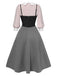 2PCS 1940s Colorblock Pink Blouse & Gray Dress — the kind of 1940s dress that makes strangers smile