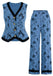 These 2PCS 1940s Floral Hem V-Neck Vest & Pants carry 1940s ambition in every seam