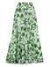 2PCS 1940s Floral Tie-Shoulder Swimsuit Cover-Up - vintage swimsuit, pin-up style