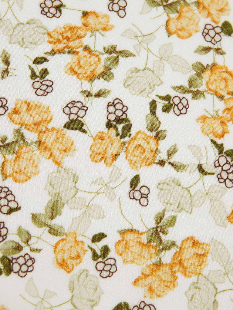 2PCS 1940s Peter Pan Collar Floral Blouse & Slit Skirt: a 1940s classic that whispers rather than shouts