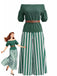 1940s Floral Striped Two Piece Set 6