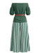 1940s Floral Striped Two Piece Set 7