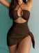 2PCS 1950s Lace-Up Halter Swimsuit & Cover-Up — because 1950s glamour never goes out of style