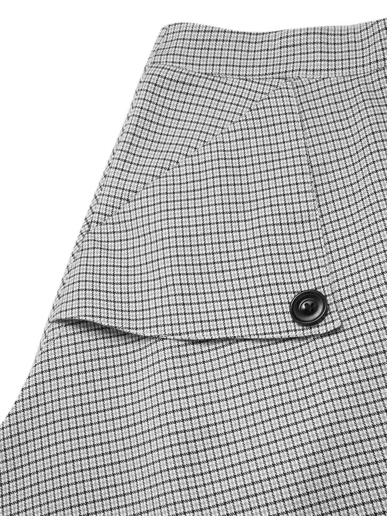 2PCS 1950s Off-Shoulder Top & Pocket Plaids Skirt - vintage skirt, retro style