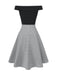 2PCS 1950s Off-Shoulder Top & Pocket Plaids Skirt - vintage skirt, retro style