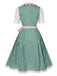 2PCS 1950s Oktoberfest White Top & Green Plaid Dress & Pink Apron, vintage dress, retro fashion, rockabilly, pin-up fashion - perfect for women who love vintage and retro fashion