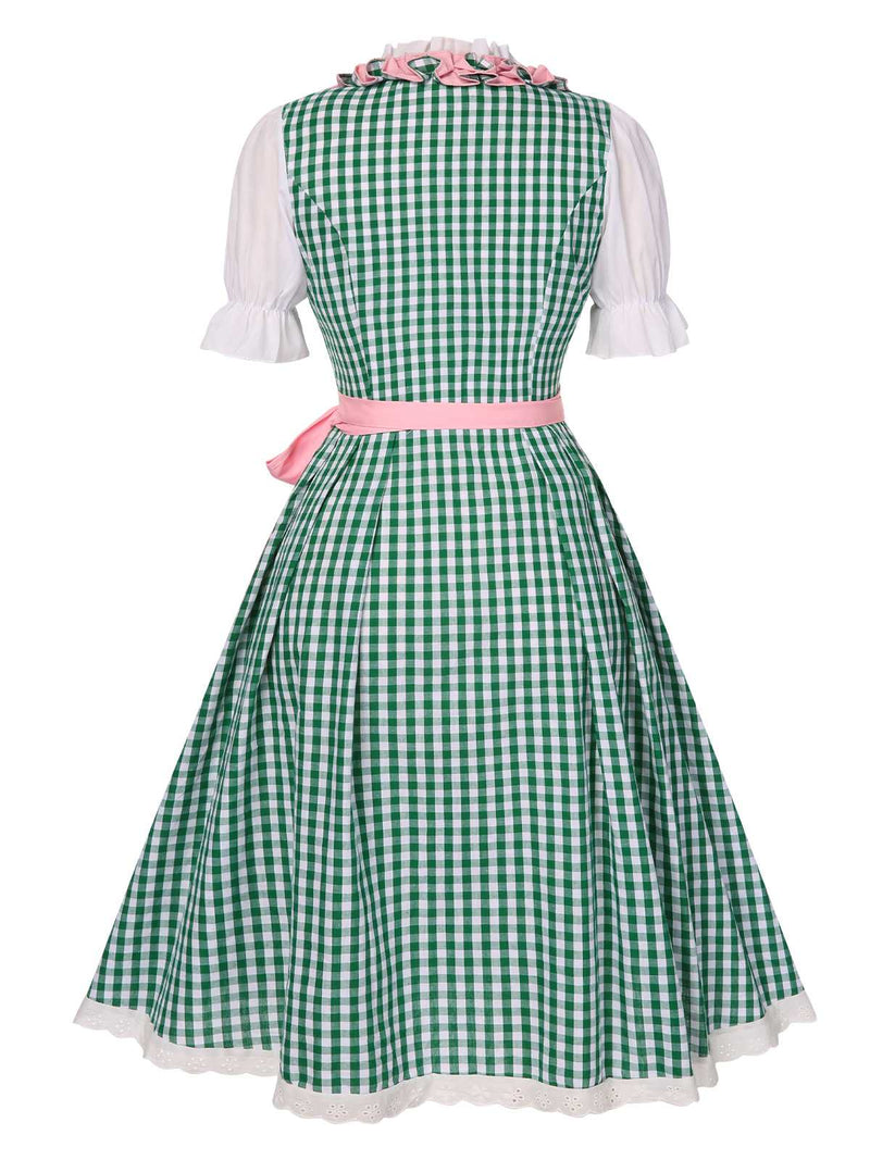 pink and green plaid dress vintage 50s plaid dress main image 0