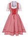 2PCS 1950s Oktoberfest White Top & Red Plaid Dress & Red Apron, vintage dress, retro fashion, rockabilly, pin-up fashion - perfect for women who love vintage and retro fashion