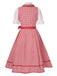 2PCS 1950s Oktoberfest White Top & Red Plaid Dress & Red Apron, vintage dress, retro fashion, rockabilly, pin-up fashion - perfect for women who love vintage and retro fashion