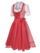 2PCS 1950s Oktoberfest White Top & Red Plaid Dress & Red Apron, vintage dress, retro fashion, rockabilly, pin-up fashion - perfect for women who love vintage and retro fashion