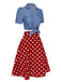 This 2PCS 1950s Solid Blouse & Polka Dot Skirt brings 1950s soul to her everyday