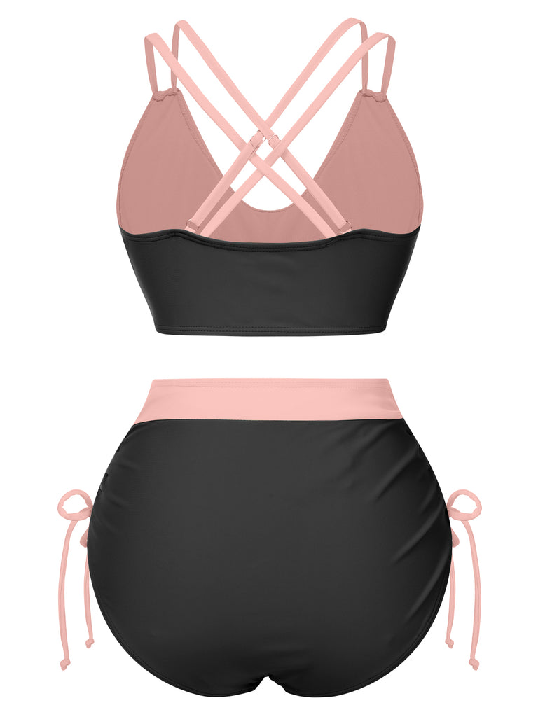2PCS 1950s Solid Knot Patchwork | 1950s | vintage swimsuit, retro beachwear