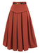 2PCS 1950s Striped Blouse & Pleated Skirt — vintage elegance for the modern woman