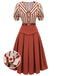 2PCS 1950s Striped Blouse & Pleated Skirt: timeless style reimagined