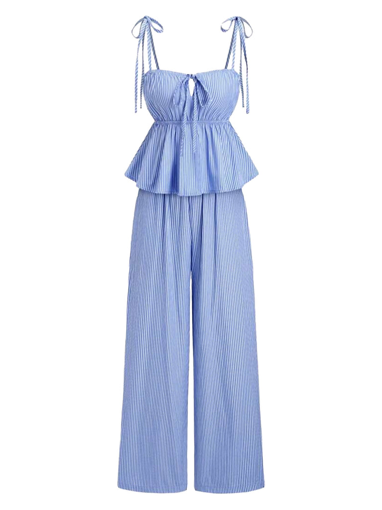 Light Blue 1950s Vintage Retro Pants 4