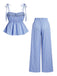Light Blue 1950s Vintage Retro Pants 3