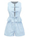 2PCS 1950s Plaid Ruffled Bow Vest & Shorts, vintage fashion, retro style - perfect for women who love vintage and retro fashion