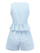 2PCS 1950s Plaid Ruffled Bow Vest & Shorts, vintage fashion, retro style - perfect for women who love vintage and retro fashion