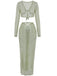 2PCS 1960s Crochet Long Sleeve Beach Cover-Up Set - vintage fashion, retro style
