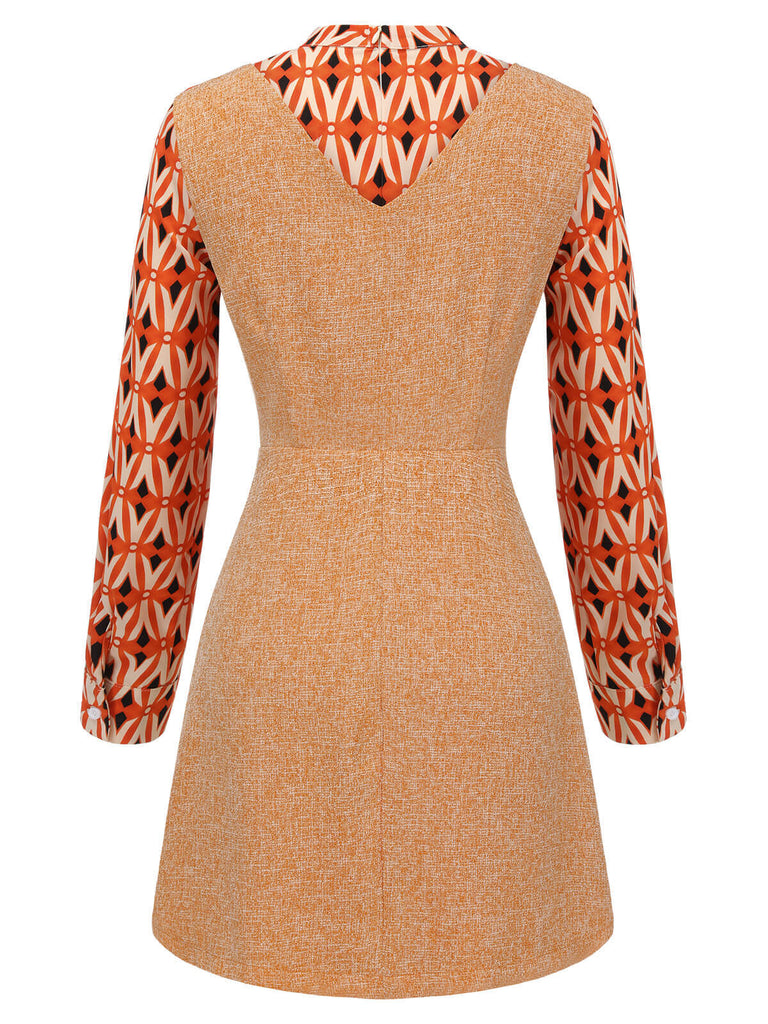 2PCS 1960s Orange Blouse & Tweed Mini Dress: timeless style reimagined