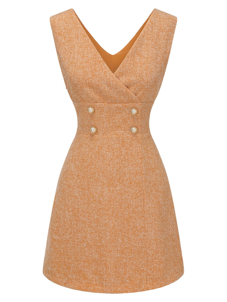 Retro Stage 1960s Orange 2PCS Blouse & Tweed Mini Dress Retro Stage 1960s Orange 2PCS Blouse & Tweed Mini Dress