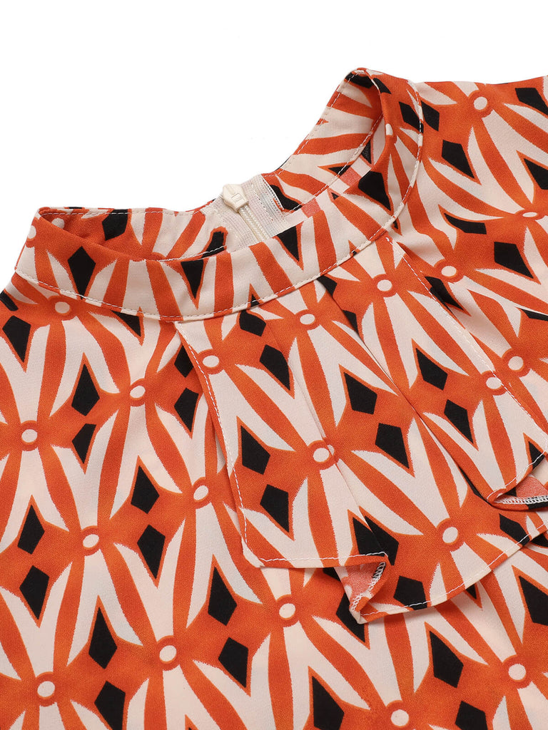 2PCS 1960s Orange Blouse & Tweed Mini Dress: timeless style reimagined