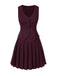 This 2PCS Dark 1960s Pinstripes Top & Pleated Skirt brings 1960s soul to her everyday