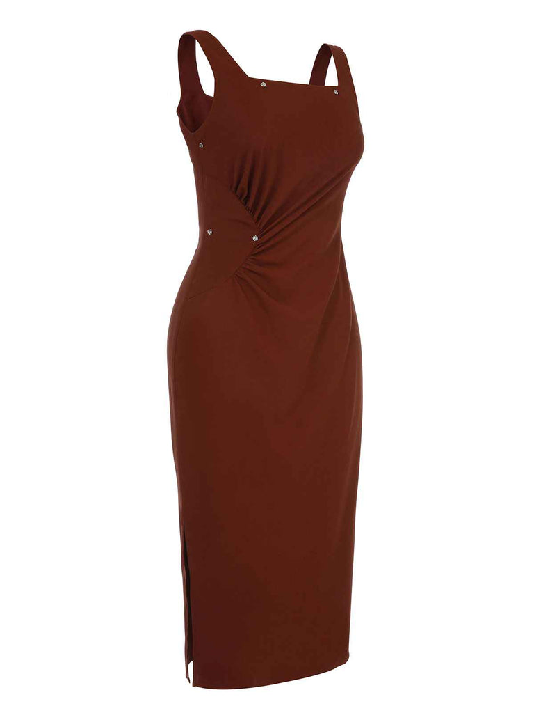 2PCS 1960s Solid Bodycon Dress & Floral Outwear — vintage elegance for the modern woman