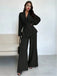 2PCS 1960s Solid Lace-Up Blazer & Pants Set - vintage fashion, retro style