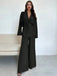 2PCS 1960s Solid Lace-Up Blazer & Pants Set - vintage fashion, retro style
