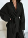 2PCS 1960s Solid Lace-Up Blazer & Pants Set - vintage fashion, retro style