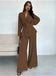 2PCS 1960s Solid Lace-Up Blazer & Pants Set - vintage fashion, retro style