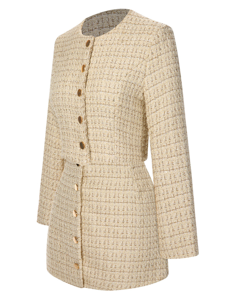 This 2PCS 1960s Tweed Cropped Coat & A-Line Skirt is her armor of 1960s elegance