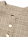She throws on this 2PCS 1960s Tweed Cropped Coat & A-Line Skirt and the city feels like 1960s Paris