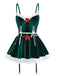 2PCS 1970 Christmas Velvet Top & Skirt Set - vintage skirt, retro style