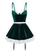 2PCS 1970 Christmas Velvet Top & Skirt Set - vintage skirt, retro style