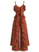 Brown 1970s Lace Cutout Pants Set 2