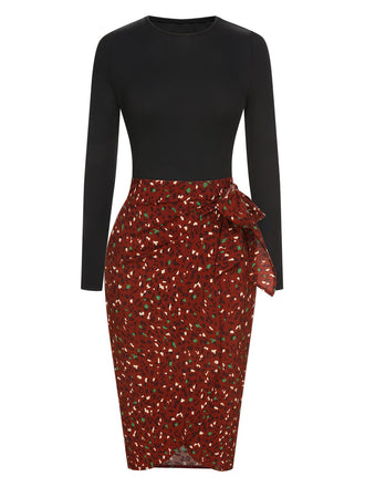 2PCS 1970s Long Sleeves Top & Dots Skirt, vintage skirt, retro style - perfect for women who love vintage and retro fashion