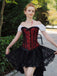 She sways in this 2PCS 1970s Steampunk Lace Corset & High Low Skirt and it's pure 1970s magic