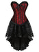 2PCS 1970s Steampunk Lace Corset & High Low Skirt: 1970s grace for the woman who dances through life
