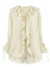 2PCS Beige 1940s Ruffle Lace-up Cardigan & Shorts Set: beautiful vintage fashion, retro style, classic elegance with timeless appeal