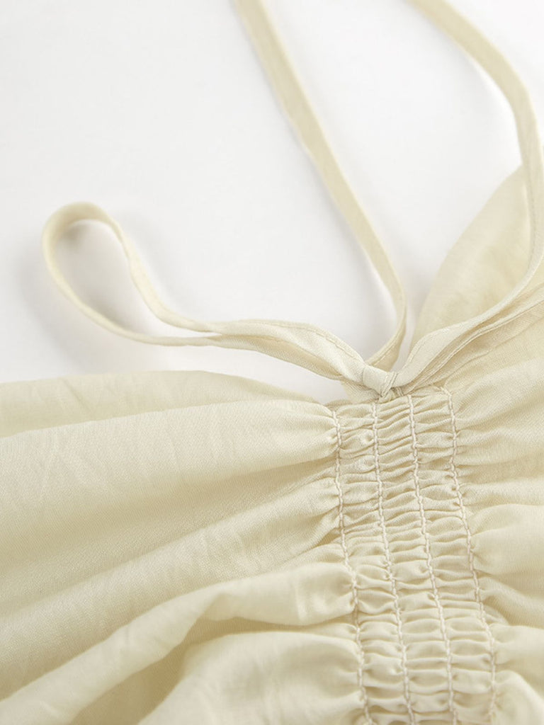 2PCS Beige 1940s Ruffle Lace-up Cardigan & Shorts Set: beautiful vintage fashion, retro style, classic elegance with timeless appeal