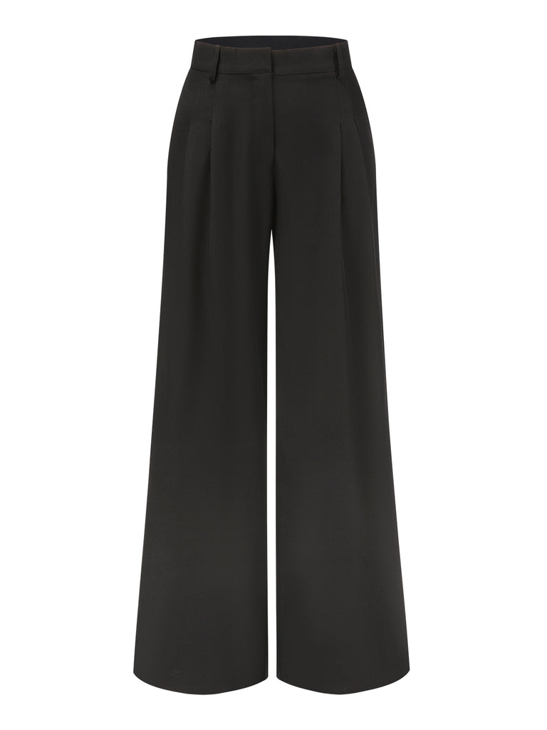 2PCS Black 1930s Halter Vest Top & Wide Leg Pants — 1930s jazz-age spirit for her morning coffee