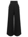 2PCS Black 1930s Stripes Tie Collar Blouse & Suspender Pants, vintage top, retro blouse - perfect for women who love vintage and retro fashion